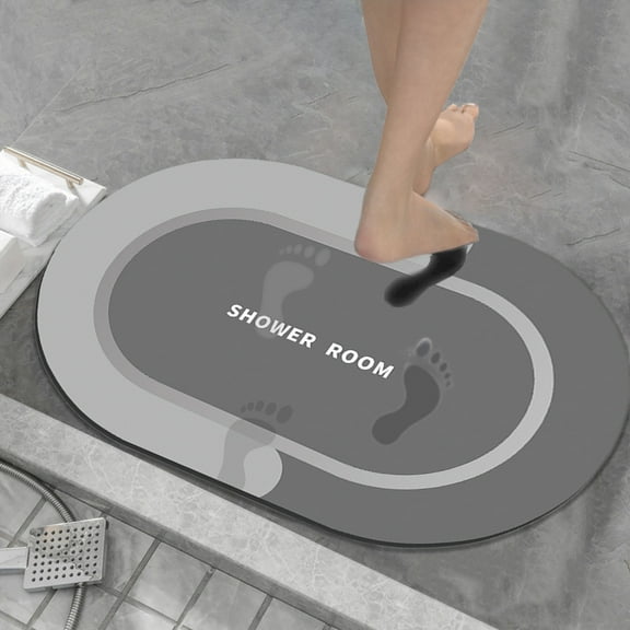 Staron Bathroom Rugs Mat 16x24 (Gray), Extra Soft Bath Mat Bathroom Mat Rug Non Slip Super Absorbent Quick Dry Thin Bathroom Rug for Bathroom Floor Bathtub Christmas Gifts