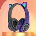thumbnail image 1 of ZZkhGO Bluetooth Headphones, LED Flashing Wireless Earbuds, Cute Headset Kids Adults MP3 Function, 1 of 3