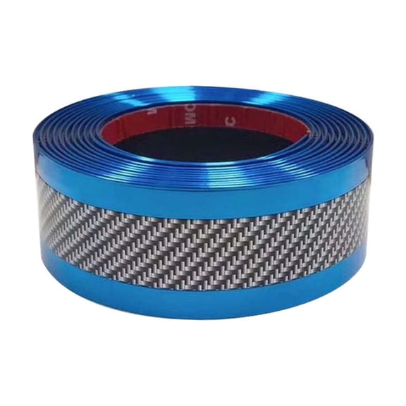 Staron Carbon Fiber Car Door Sill Protector, Rubber DIY Scratch Guard Strip 3x100cm, Automotive Side Skirt Trunk Edge Protection Film for SUV Truck Paint Protection, Blue
