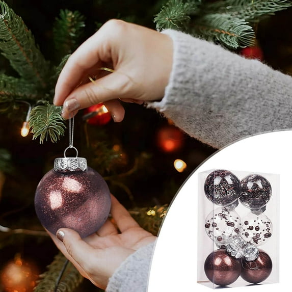 Holiday Savings!Staron Christmas Ball (Coffee), Christmas Ornaments 6CM6PC Christmas Decorations Tree Ball Bauble Hanging Home Party Ornament Decor