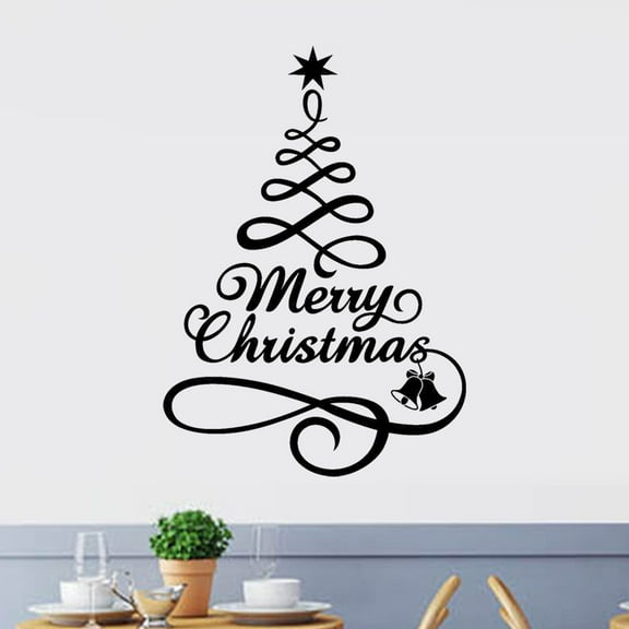 Staron Christmas Tree Window Vinyl Stickers, Wall Decals for Home Holiday Decor, Removable Waterproof Wall Sticker 57x40cm