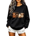 thumbnail image 1 of Staron Cute Halloween Sweaters for Women Round Neck Long Sleeve Loose Casual Oversized Fall Tops Black L, 1 of 4