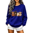thumbnail image 1 of Staron Cute Halloween Sweaters for Women Round Neck Long Sleeve Loose Casual Oversized Fall Tops Blue XS, 1 of 4