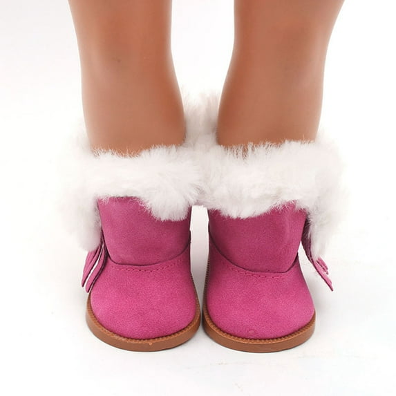 Staron Doll Shoes, Winter Glitter Footwear for 18 Inch Dolls, Fashion Accessory for Girl Toy and Photo Sessions