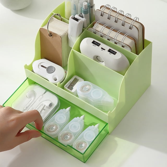 ZZkhGO Drawer-Type Plastic Storage Box, Desktop Organizer for Pens Stationery, Multifunctional Removable Drawer for Home Living Room