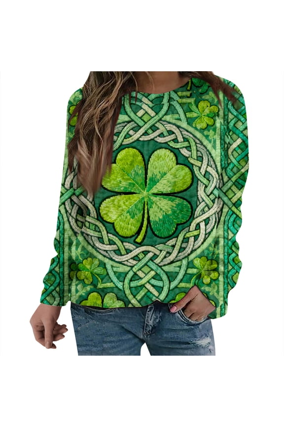 Fall Sweatshirts for Women Maple Leaf Print Oversized Long Sleeve Casual Loose Pullover Shirt, Green XXL