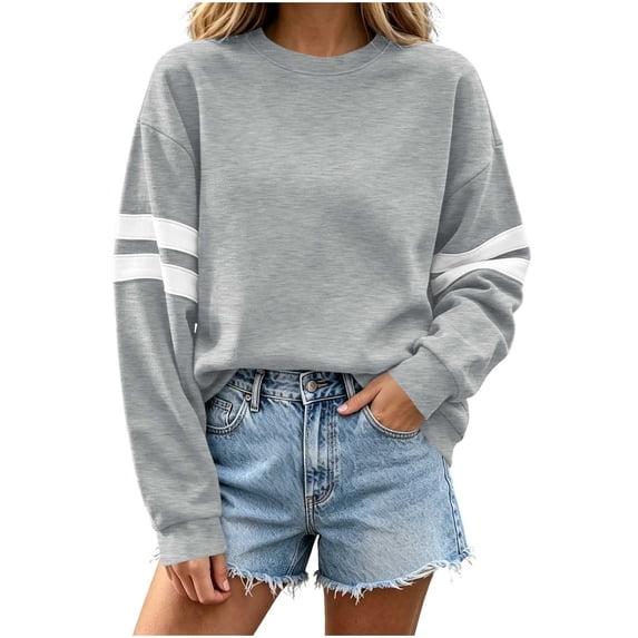 Staron Fall Winter Sweaters for Women Cozy Oversized Knit Pullover Round Neck Long Sleeve Loose Comfy Casual Basic Fashion Tops Gray S