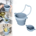 thumbnail image 1 of Staron Hanging Silicone Sink Drain Basket, Non Perforated Kitchen Sink Strainer Filter Basket, Removable Faucet Hook Storage Rack for Food Scraps Vegetable Waste Sponge, Blue, 1 of 6