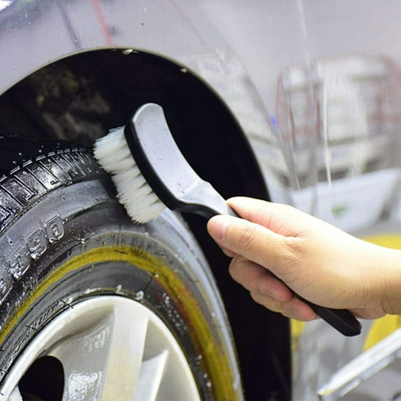 Staron Hard Bristle Tire Cleaning Brush, Multifunctional Wheel Hub Scrubber for Car Rims, Automotive Detailing Tool