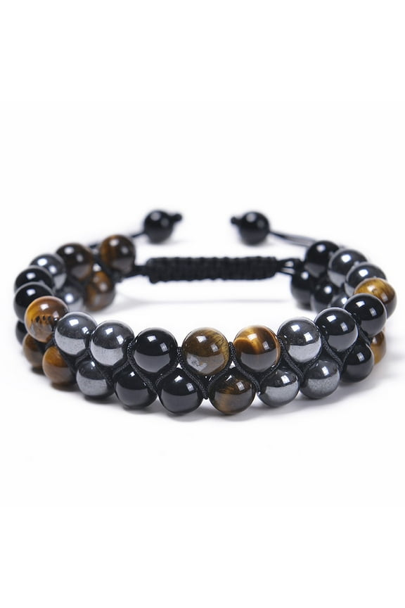 Hematite Protection Bracelet 8mm Beads Unisex, Crystal Energy Bracelet for Men and Women, Fashion Jewelry for Daily Wear and Gifts