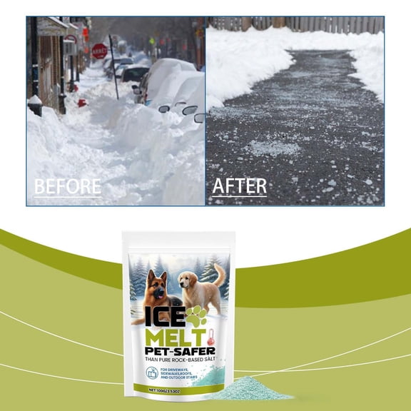 ZZkhGO Ice Melter, Pet Safe Snow Melting Agent, Non Corrosive Deicer for Driveways Walkways Patios