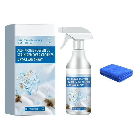 Staron Laundry Dry-Cleaning Spray, Powerful Stain Remover for Clothes and Fabrics, No Wash Needed for Home Cleaning, Portable Spot Treatment and Freshness