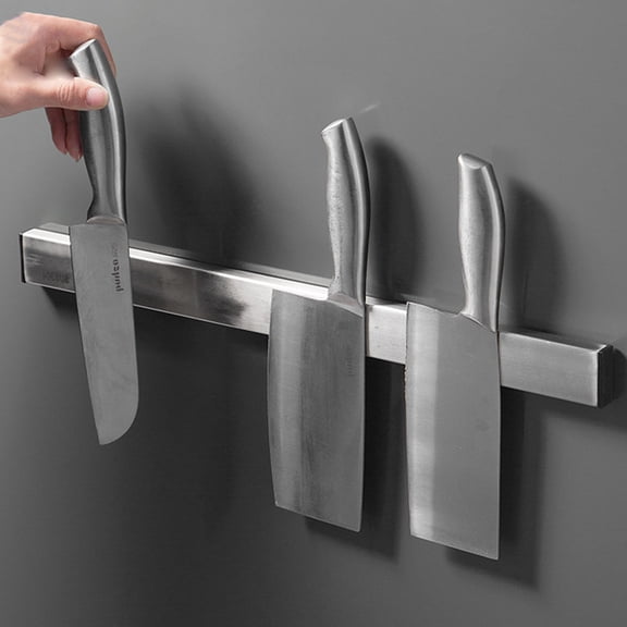 ZZkhGO Magnetic Knife Bar, 304 Stainless Steel Knife Strip, Wall Mount Utensil Rack Without Drilling Installation
