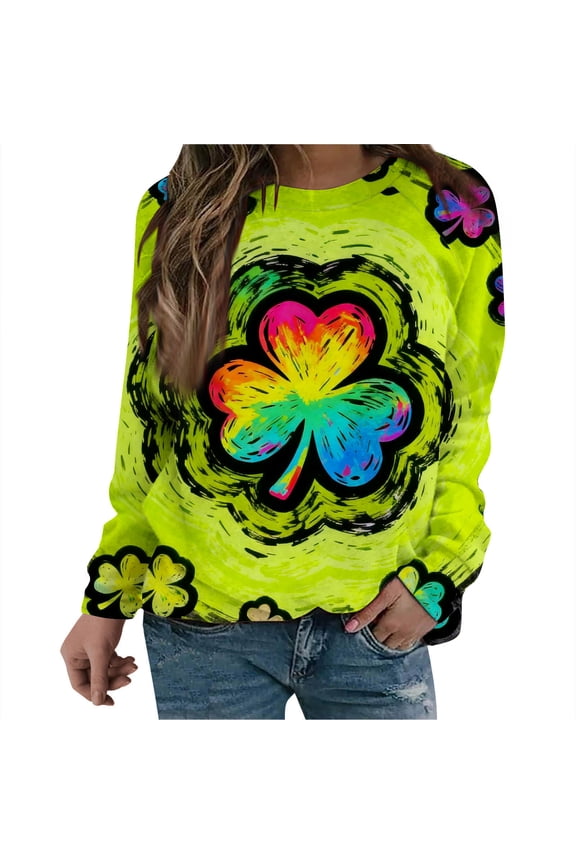 Maple Leaf Print Oversized Sweatshirt for Women Fall Fashion Long Sleeve Casual Loose Round Neck Pullover, Green XXL