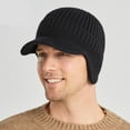 thumbnail image 1 of Staron Men's Thick Wool Knitted Hat for Winter, Windproof Ear Protection Beanie for Outdoor Sports, Acrylic Fabric Cold Weather Skull Cap, 1 of 3