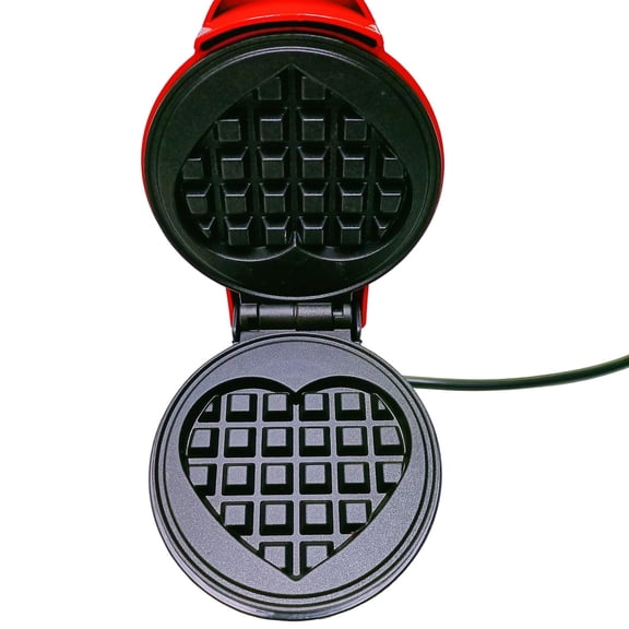 Staron Mini Heart Waffle Maker Compact Non-Stick, Electric Waffle Iron with Double-Sided Even Heating, Small Breakfast Baking Press for Home Dorm Parties Valentine's Gift