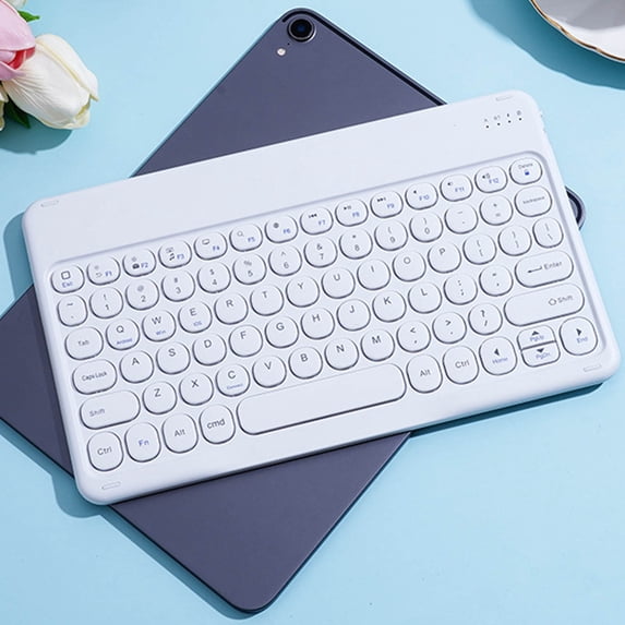 ZZkhGO Portable Bluetooth Computer Keyboard, Wireless Mini Retro Typewriter, Flexible Slim Profile Keyboard for Mobile