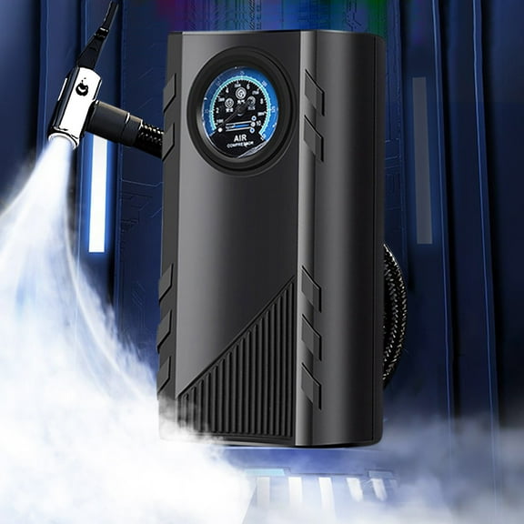 Staron Portable Car Tire Inflatable Pump, Emergency Pump with Pointer Gauge, Intelligent Chip for Accurate Pressure, for Car and Motorcycle Use