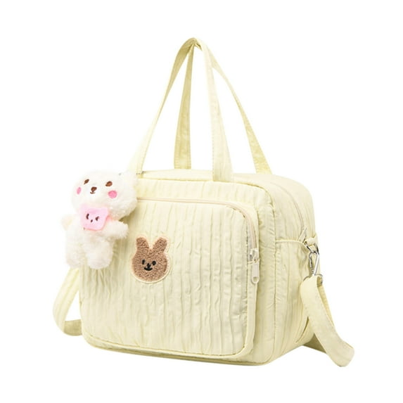 Staron Portable One Shoulder Crossbody Bag, 24x20x14cm Nylon Handbag for Travel Outdoor, Multipocket Diaper Bag for Parents