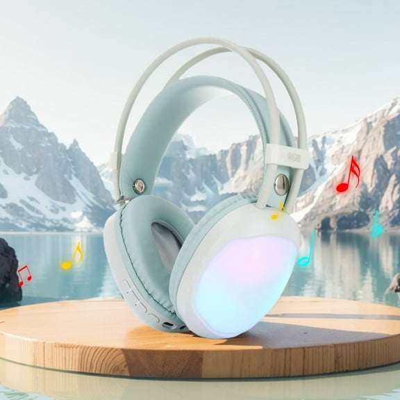 Staron RGB Wireless Gaming Headset with Microphone, Over-Ear Bluetooth Headphones with Long Battery Life, for PC Mobile Gaming Music Listening
