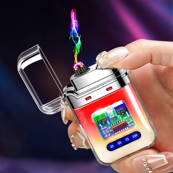 Staron Rechargeable Lighter, Transparent Double Arcs Windproof Lighter, USB Charging Electronic Lighters for Outdoor Camping