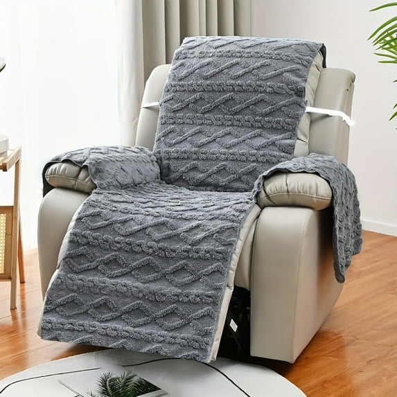 Staron Recliner Chair Covers (Gray), Non Slip Recliner Cover for Recliner Chair, Stretchy Washable Recliner Chair Cover Furniture Protector with Elastic Straps