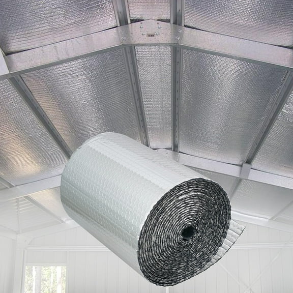 Staron Reflective Foil Insulation Roll 6x300in, Thermal Barrier for Attics Walls Garages, Weatherproofing Film Wrap