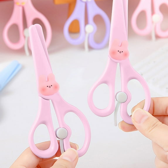 ZZkhGO Safety Scissors for Kids, Handheld Paper Cutting Tool, Multi Functional Art Craft Knife for Children Handmade Projects