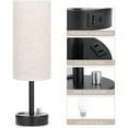 thumbnail image 1 of Staron Small Table Lamp with Three Gears Dimming, Modern Bedside Nightstand Lamp with USB Ports, Touch Control Bedroom Lighting, 1 of 7