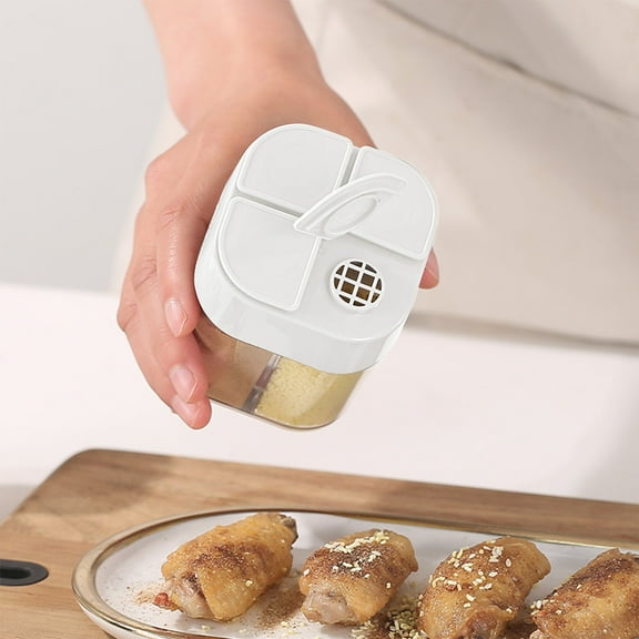 ZZkhGO Spice Jar Set, 4-in-1 Flip Lid Seasoning Shaker, Plastic Sealed Spice Bottles for Kitchen