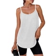 thumbnail image 1 of Staron Spring Summer Women's Tops Strappy Sporty Adjustable Buckle Loose Casual Vacation Party Tank Top, White M, 1 of 6