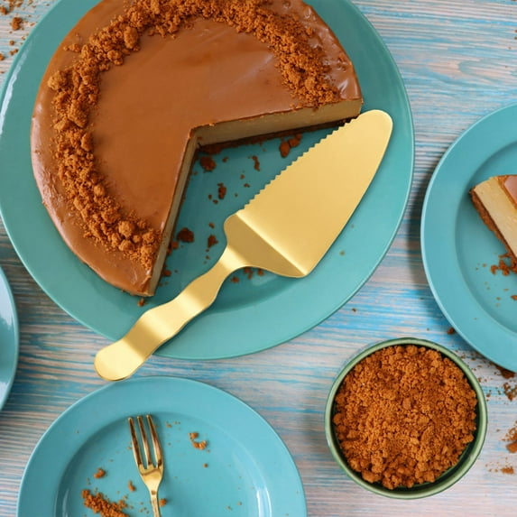 Staron Stainless Steel Cake Slicer, Serrated Edge Pie Cutting Server for Wedding Party Desserts, Cake Servers