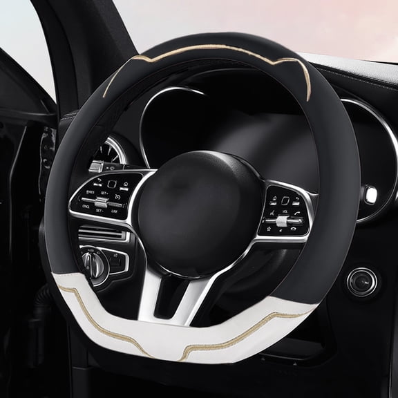 ZZkhGO Steering Wheel Cover, Anti Slip Thin Handle Car Cover, Sports Wheel Cover with Silicone Material Secure Grip for All Weather Driving Enhanced Control