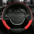 thumbnail image 1 of ZZkhGO Steering Wheel Cover, Leather Breathable Handle Cover, Embossed Non-Slip Grip with Diamond Texture for Multiple Car Models, 1 of 6