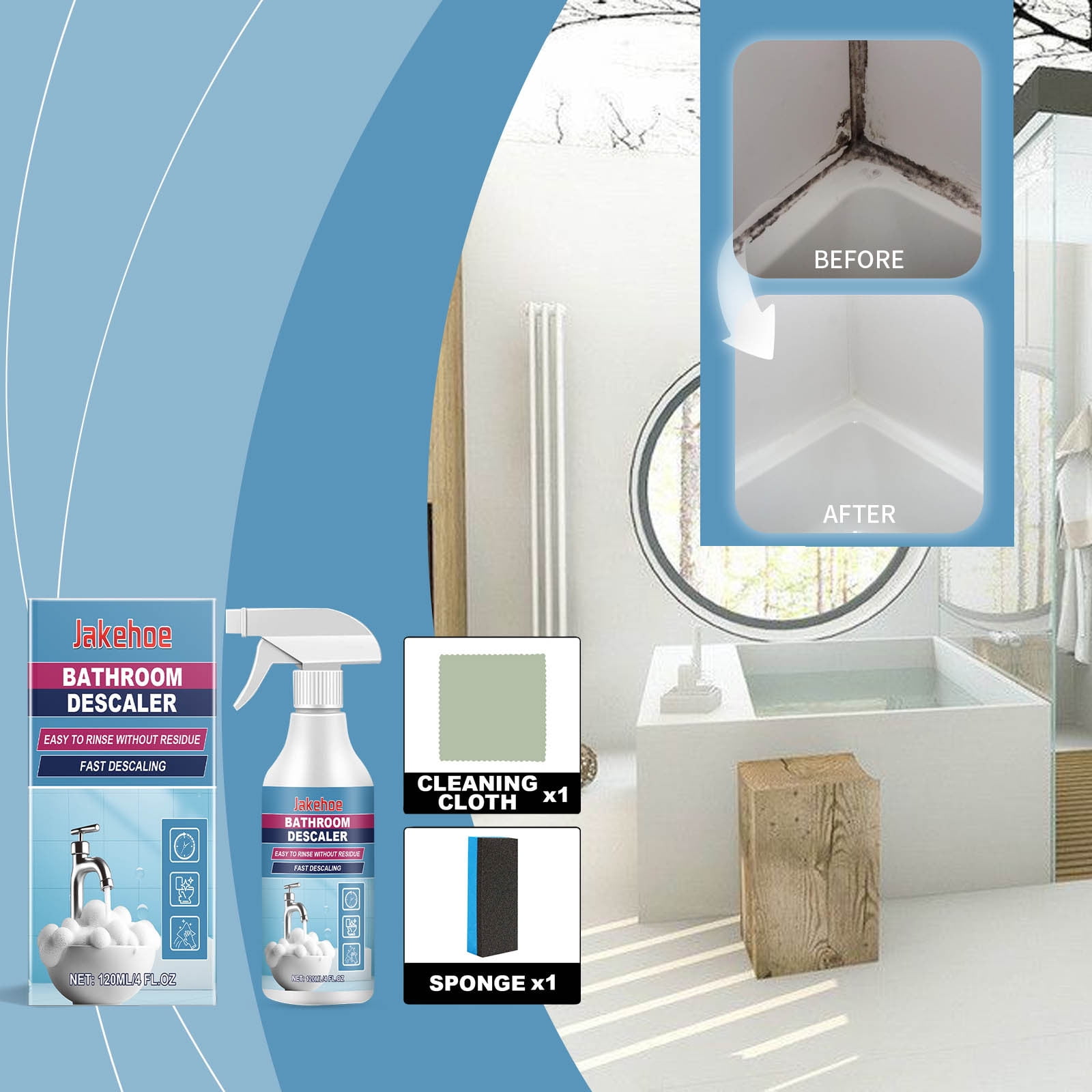 Staron Stubborn Stains Cleaner Bathroom Descaler Foam Cleaner, All