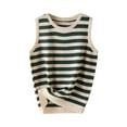thumbnail image 1 of Staron Summer Sleeveless Tank Tops for Women Casual Oversized Round Neck Hooded Striped Knit Comfy Relaxed Beach Vacation Travel, Green L, 1 of 3