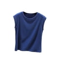 thumbnail image 1 of Staron Summer Sleeveless Tops for Women Casual Comfy Round Neck Basic Tank Top Solid Ribbed Cap Sleeve Shirt, Navy M, 1 of 5