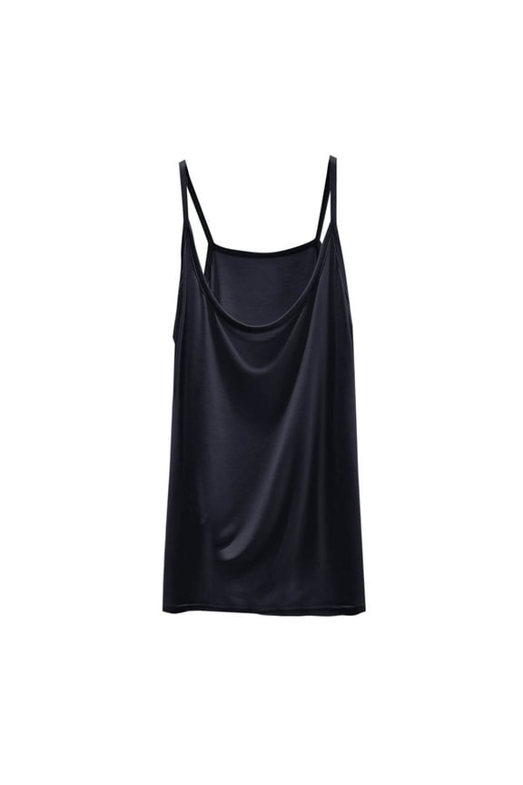Summer Tank Tops for Women Casual Solid Color Round Neck Sleeveless Loose Comfy Basic Fashion Camisole, Dark Gray M