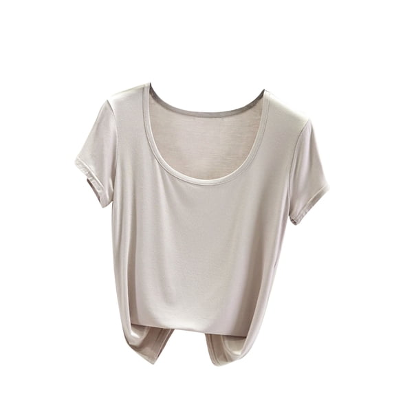 Staron Summer Tops for Women Plus Size Oversized Casual Round Neck Short Sleeve Loose Blouse Shirt, Gray XL