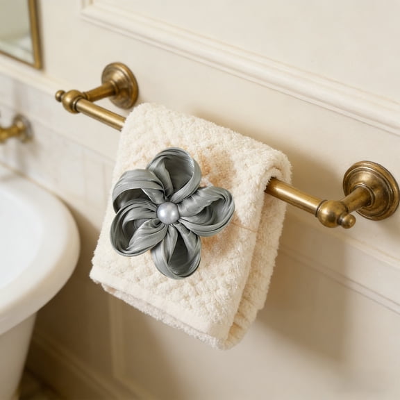 Staron Tassel Towel, Wedding Bridesmaid Gift Set, Pineapple Grid Towel with Ribbon Pearl Decor for Bridal Shower Birthday Baby Shower Return Gifts, White