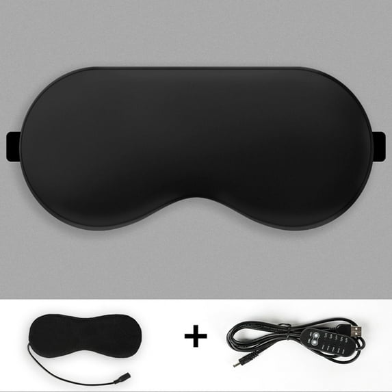 ZZkhGO USB Temperature Control Eye Mask, Simulated Silk Heating Compress, Shading Sleep Mask for Lunch Break Relaxation