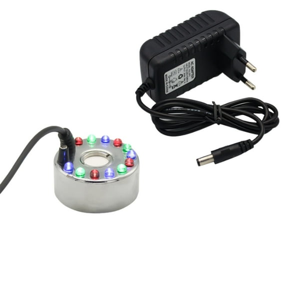 Staron Ultrasonic Mist Maker with 12 LED Lights, Portable Fogger for Water Fountains Ponds, Small Humidifier for Home Garden Decor