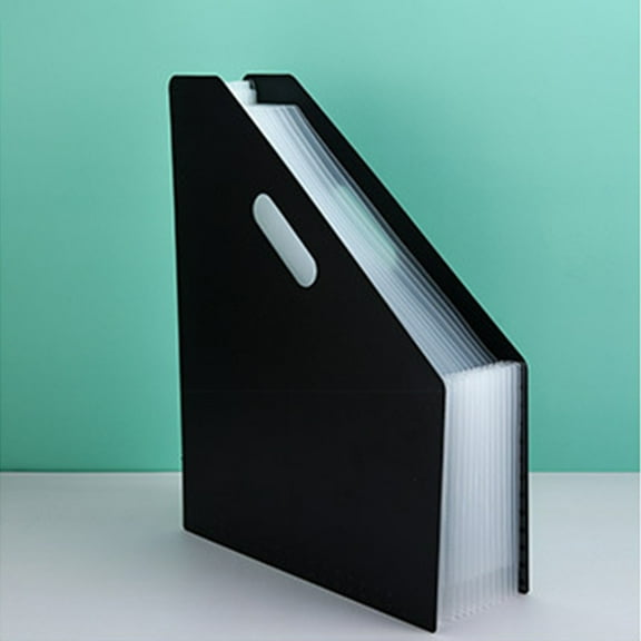 ZZkhGO Vertical File Organizer, Multi-Layer Expandable Folder, Slanted Desktop Document Holder for Papers Office Supplies