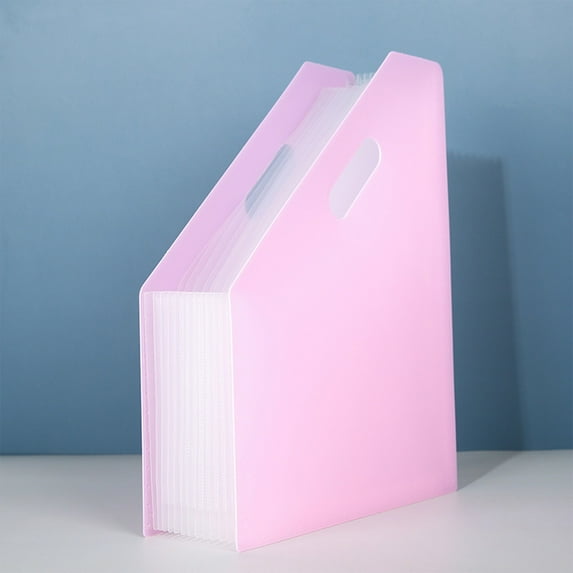 ZZkhGO Vertical File Organizer, Multi-Layer Expandable Folder, Slanted Desktop Document Holder for Papers Office Supplies