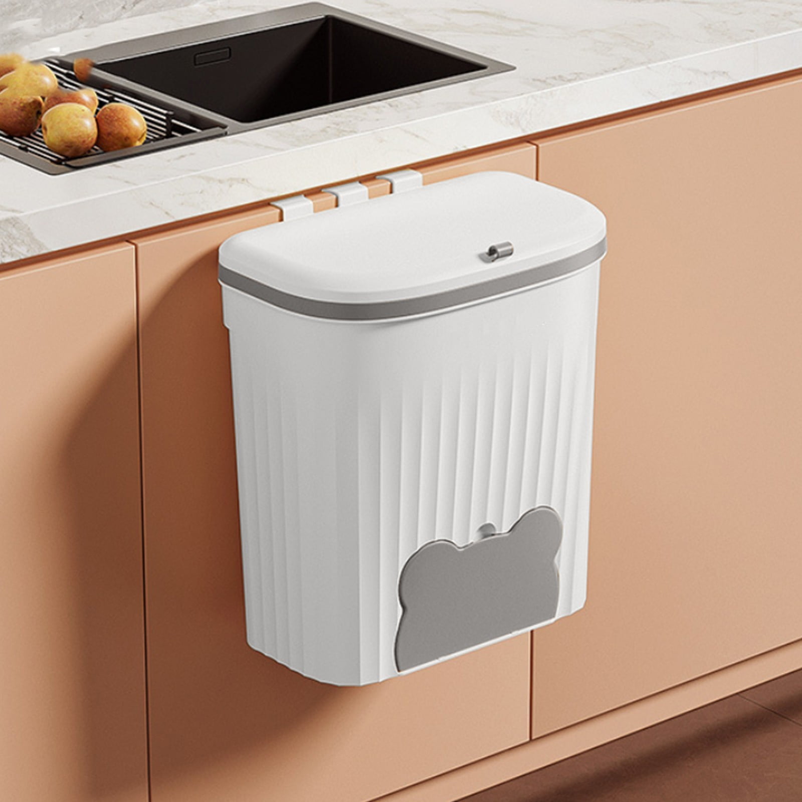 Staron Wall Mounted Garbage Bin, Kitchen and Bathroom Trash Can with ...