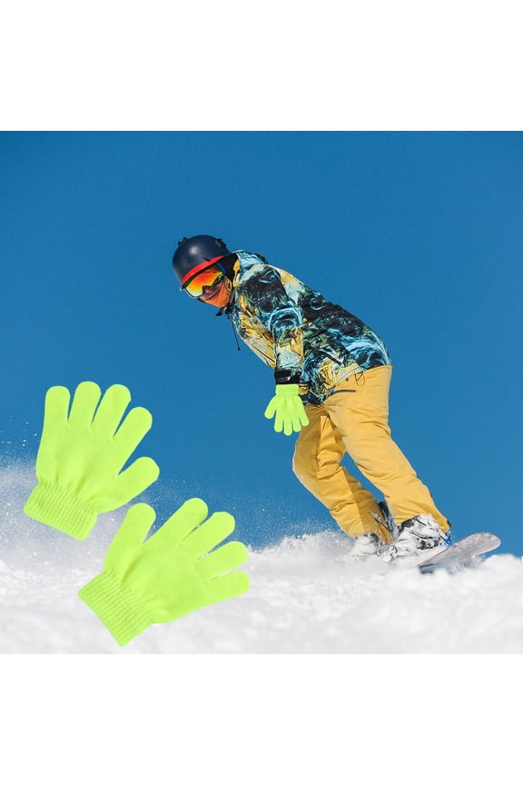 Warm Knitted Kids Gloves, Split Finger Gloves for Winter, Solid Color Handwear for Children Outdoor Activities