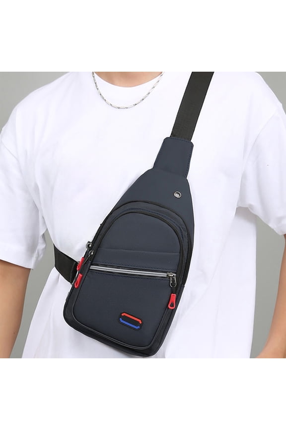 Watertight Crossbody Bag, Men's Chest Bag Multifunctional Sports Outdoor Backpack, Lightweight Spacious Shoulder Messenger Bag for Travel Leisure, Blue