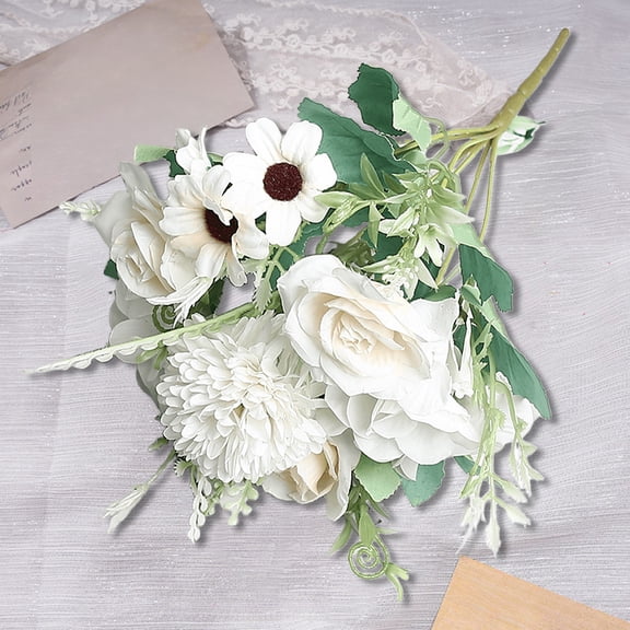 Staron White Flowers Artificial - Artificial Flowers for Decoration Indoor Fake Flowers for Home Table Centerpieces Kitchen Wedding Bouquet Party Festival Bar Decor