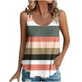 thumbnail image 1 of Staron Women Summer Tank Tops Eyelet Spaghetti Strap Round Neck Sleeveless Striped Boho Casual Loose Beach Vacation Tunic, M, 1 of 6
