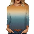 thumbnail image 1 of Staron Women Vintage Printed Sweaters Round Neck Long Sleeve Casual Soft Lightweight Fall Pullover Tops Mint Green 3XL, 1 of 7